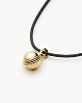 Sphere Pendant Cord Necklace | 18ct Gold Plated