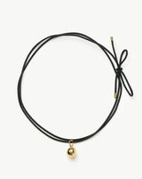 Sphere Pendant Cord Necklace | 18ct Gold Plated