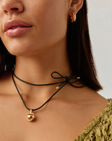 Sphere Pendant Cord Necklace | 18ct Gold Plated