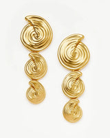 Spiral Statement Drop Earrings | 18ct Gold Plated