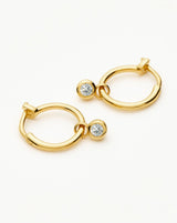 Tennis Charm Mini Hoop Earrings | 18ct Gold Vermeil/Cubic Zirconia