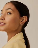 Tennis Charm Mini Hoop Earrings | Sterling Silver/Cubic Zirconia