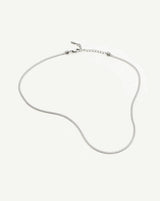 Thin Snake Chain Necklace | Silver Plated