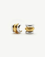 Triple Ridge Oversized Studs | 18ct Gold Plated/Platinum Plated