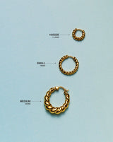 Twisted Tidal Medium Hoop Earrings | 18ct Gold Plated