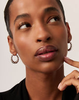 Twisted Tidal Medium Hoop Earrings | Silver Plating on Brass