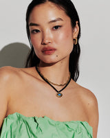 Wavy Ridge Caspia Gemstone Cord Necklace