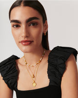 Wavy Ridge Droplet Pendant Necklace