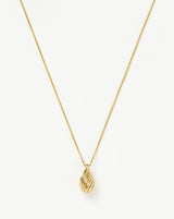 Wavy Ridge Droplet Pendant Necklace