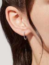 Small Slim Endless Hoops - Lo Small Silver