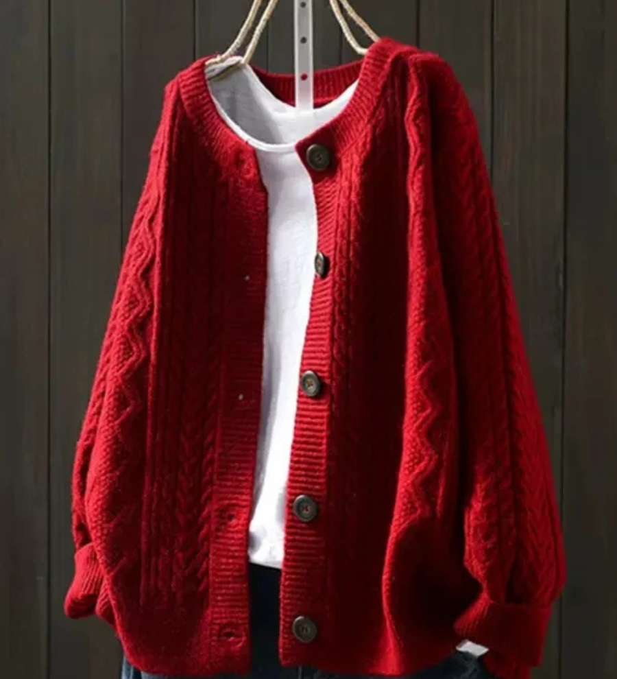 Lorença – Cardigan en Maille Torsadée