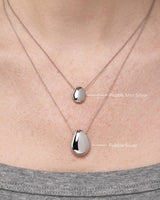 Silver Pendant Necklace - Pebble Mini Silver