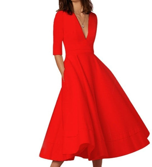 Laura – Robe Midi Féminine