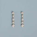 Lab Grown White Sapphire Mosaic Tennis Earrings