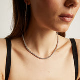 Unbreakable Lab Grown White Sapphire Tennis Necklace