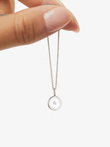 White Gold Necklace - White Gold Floating Diamond Necklace