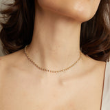 Lab Grown White Sapphire Georgian Tennis Necklace