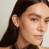 Bold Lab Grown White Sapphire Huggie Earrings