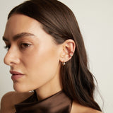 Mini Pear Lab Grown White Sapphire Solitaire Ear Cuff
