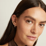 Bold Lab Grown White Sapphire Huggie Earrings