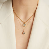 Emerald Lab Grown White Sapphire Bezel Pendant