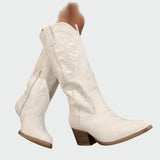 Botas ocidentais bordadas e elegantes