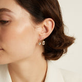 Emerald Lab Grown White Sapphire Bezel Drop Earrings