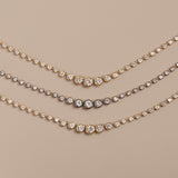 Black Rhodium Graduated Georgian Tennis Necklace