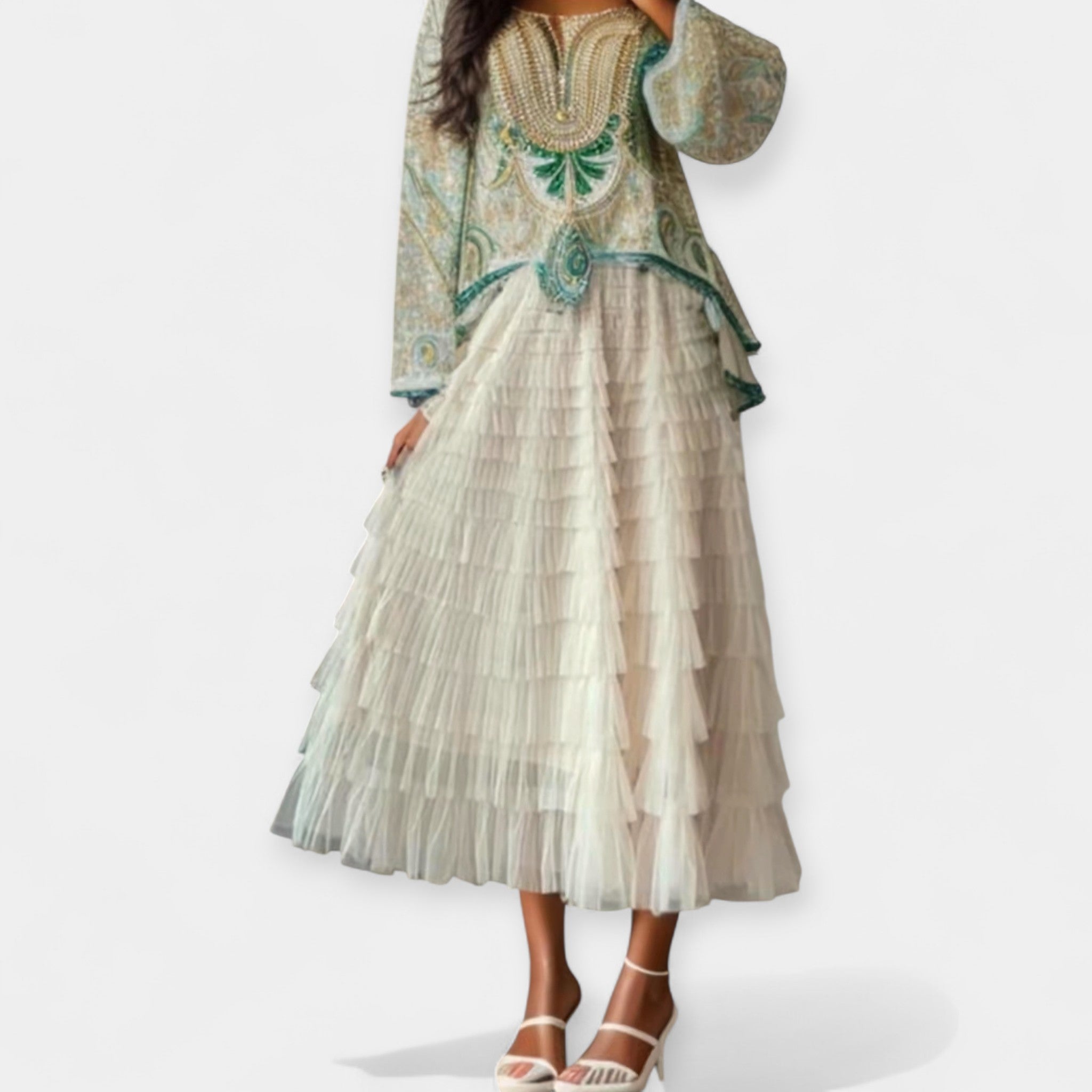 Jupe Élégante à Détail de Tulle