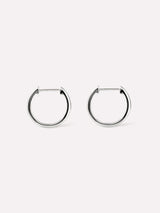 Small Slim Endless Hoops - Lo Small Silver