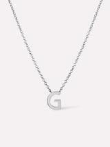 Silver Initial Necklace - Letter Necklace