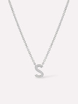 Silver Initial Necklace - Letter Necklace