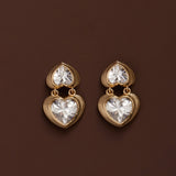 Radiant Heart Art Deco Drop Earrings