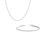 Lab Grown White Sapphire Tennis Set
