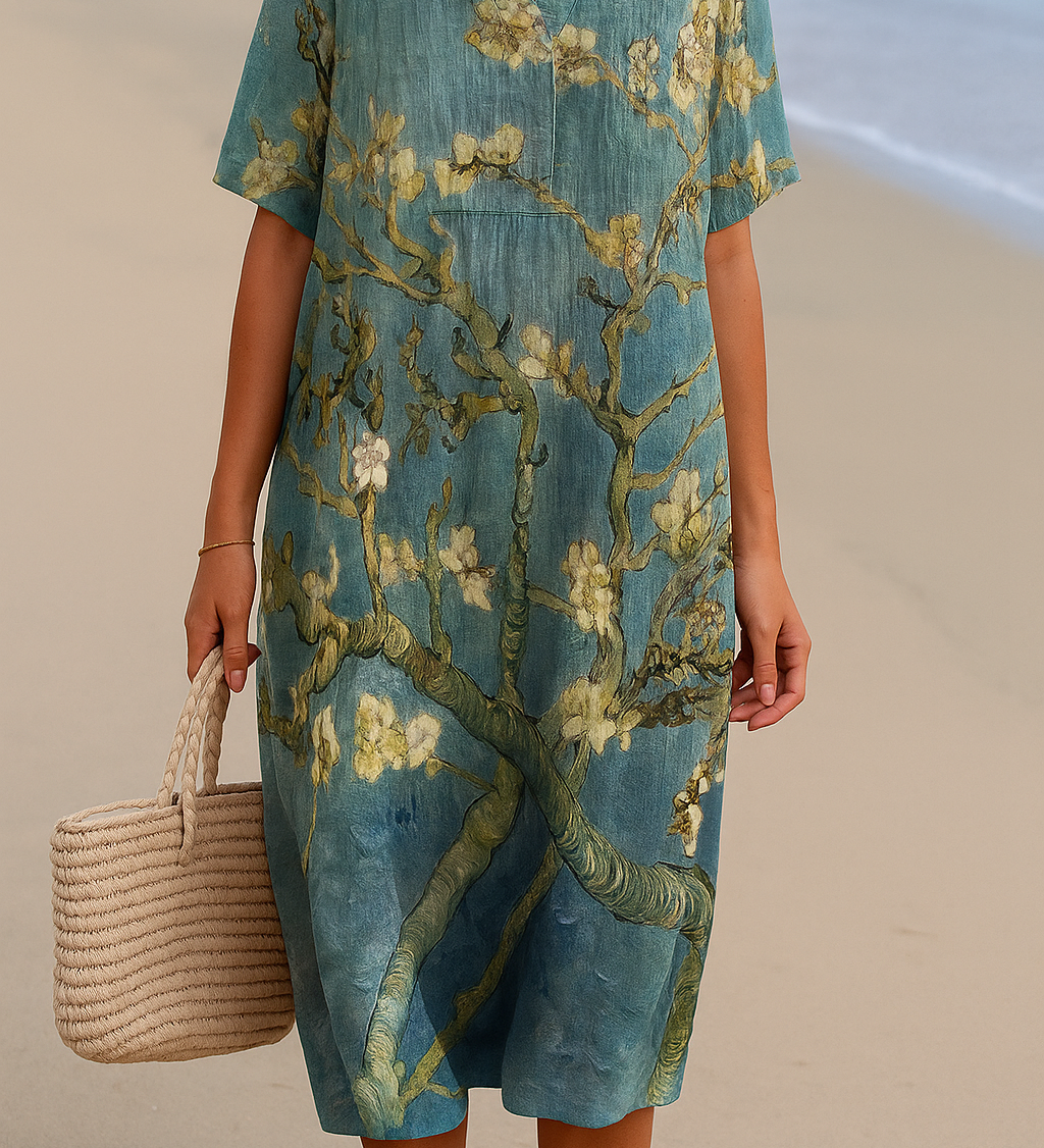 Mara – Robe Fleurie Vert d'Eau