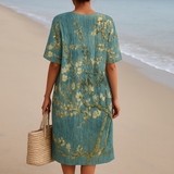 Mara – Robe Fleurie Vert d'Eau