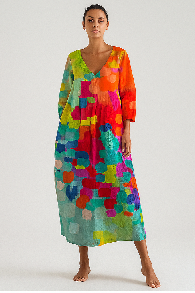 Ana – Robe Fluide Imprimée