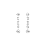 Lab Grown White Sapphire Mosaic Tennis Earrings
