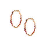 Pink Ombré Mixed Shape Hoop Earrings