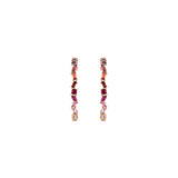 Pink Ombré Mixed Shape Hoop Earrings