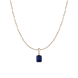 7ct Emerald Tennis Charm Necklace Set