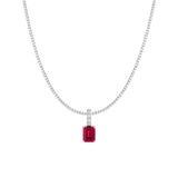 7ct Emerald Tennis Charm Necklace Set