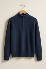 Pullover de Malha - Meio Zíper