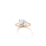 Toi et Moi Gemstone Classic Ring  - White Topaz & White Topaz