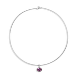 Lab Grown Amethyst Oval Pendant Collar Necklace