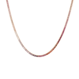 Pink Ombré Baguette Tennis Necklace