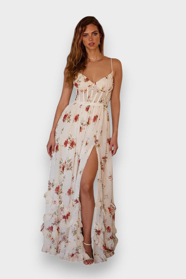 Sónia – Robe Midi à Motif Floral