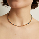 Blue Ombré Mosaic Tennis Necklace