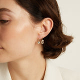 Emerald Lab Grown White Sapphire Bezel Drop Earrings