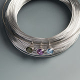 Lab Grown Amethyst Oval Pendant Collar Necklace